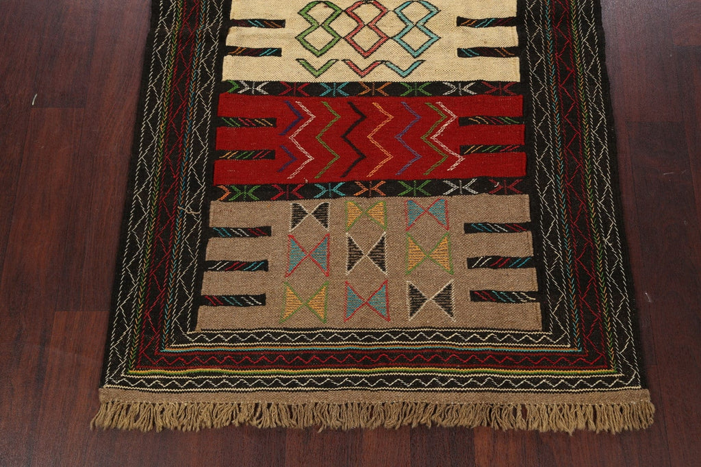 Tribal Sumak Kilim Hand-Woven Persian Area Rug 4x6