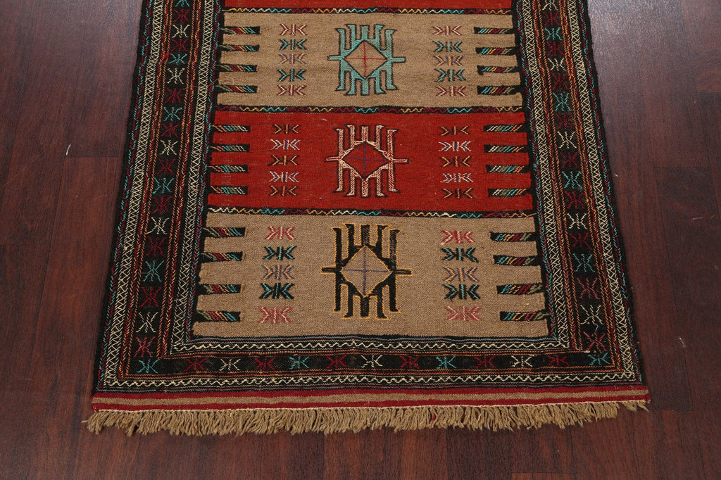 Tribal Sumak Kilim Hand-Woven Persian Area Rug 4x6