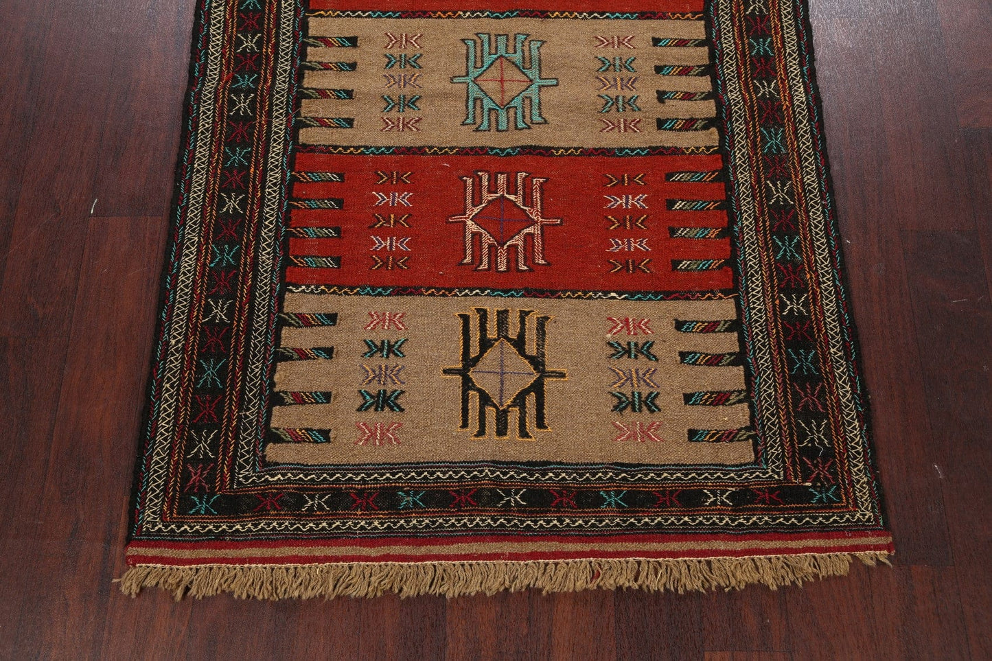 Tribal Sumak Kilim Hand-Woven Persian Area Rug 4x6