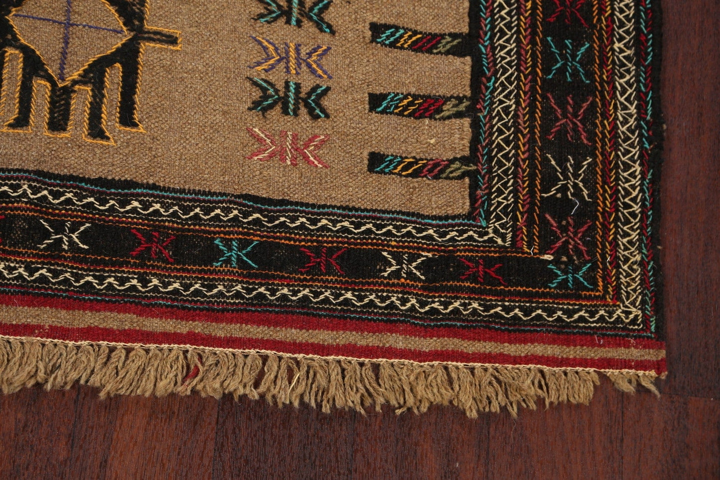 Tribal Sumak Kilim Hand-Woven Persian Area Rug 4x6