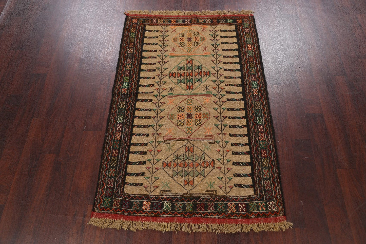 Tribal Geometric Kilim Hand-Woven Persian Area Rug 4x6