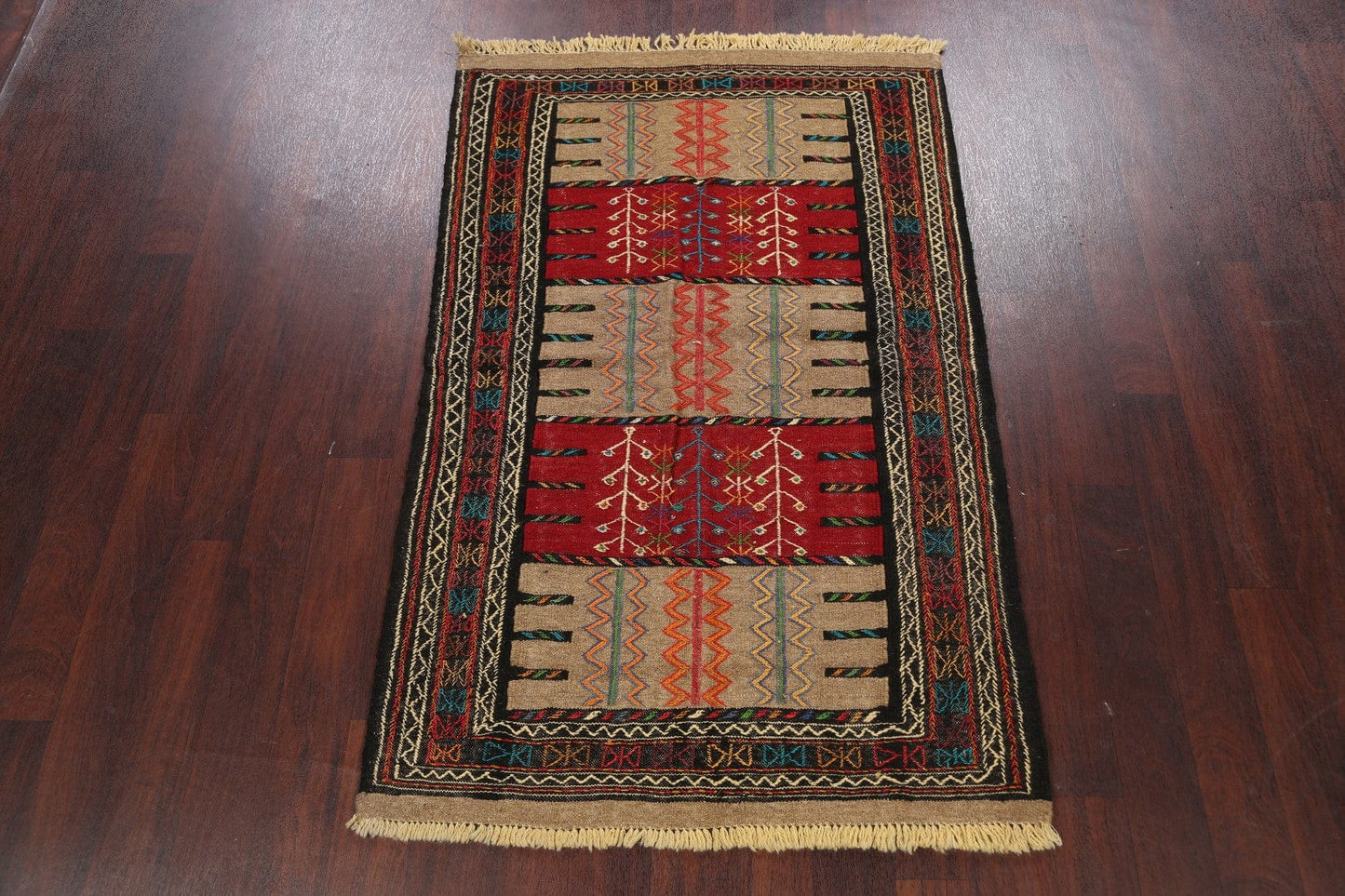 Tribal Sumak Kilim Hand-Woven Persian Area Rug 4x6