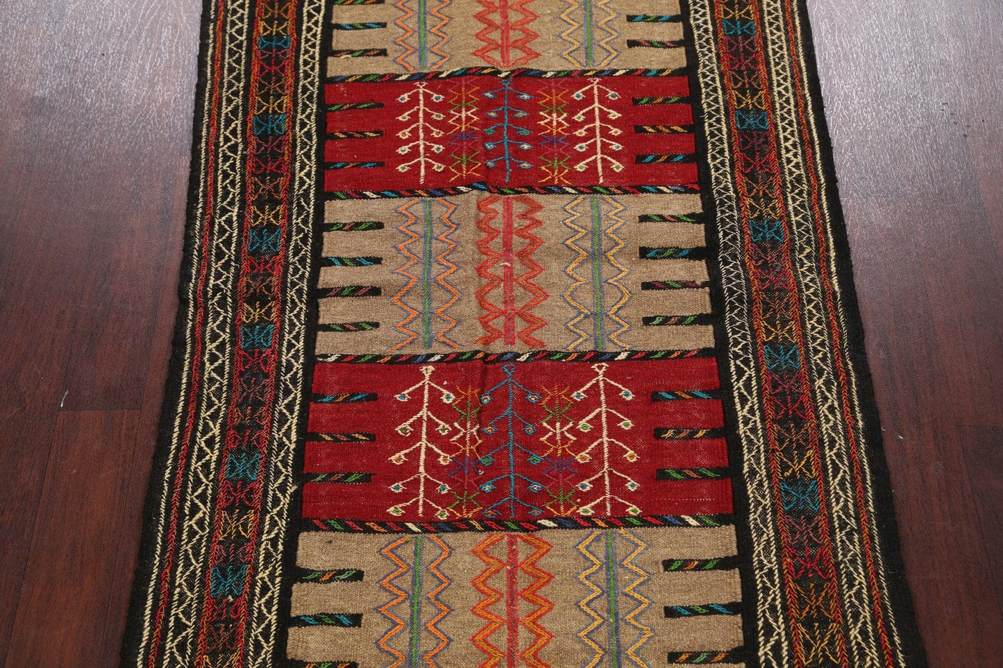 Tribal Sumak Kilim Hand-Woven Persian Area Rug 4x6