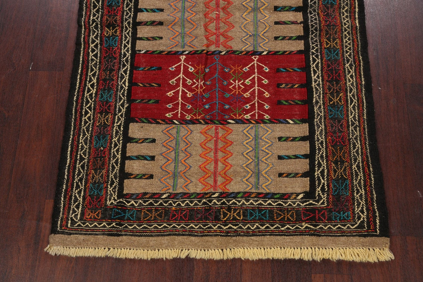 Tribal Sumak Kilim Hand-Woven Persian Area Rug 4x6