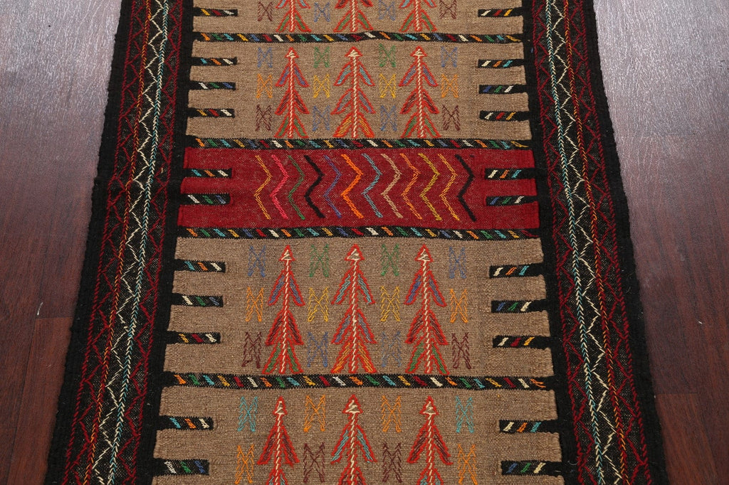 Tribal Sumak Kilim Hand-Woven Persian Area Rug 4x6