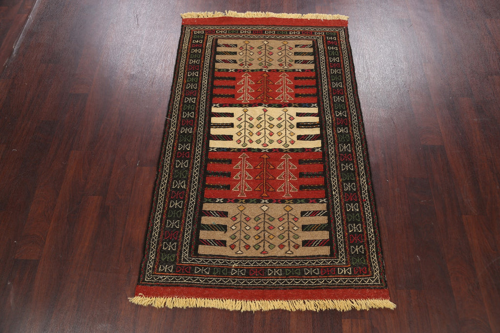 Tribal Sumak Kilim Hand-Woven Persian Area Rug 4x6