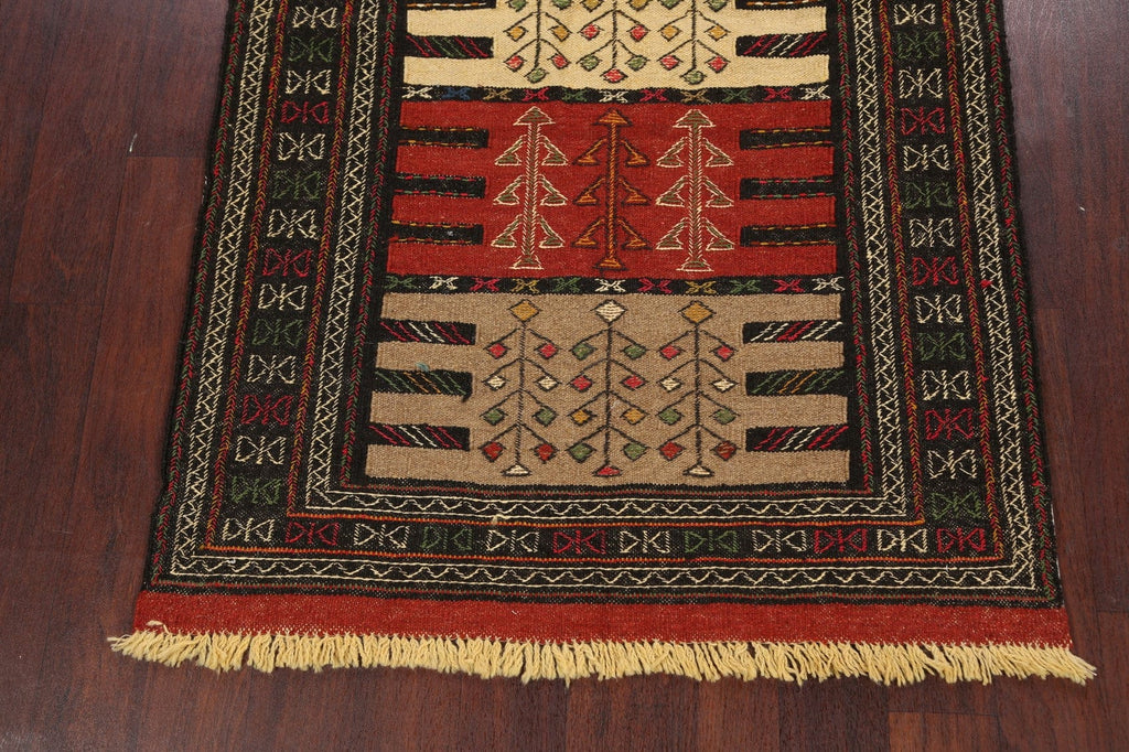 Tribal Sumak Kilim Hand-Woven Persian Area Rug 4x6