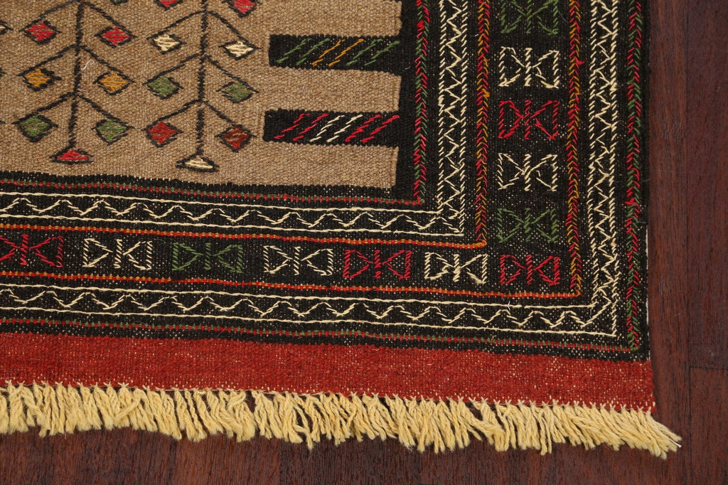 Tribal Sumak Kilim Hand-Woven Persian Area Rug 4x6