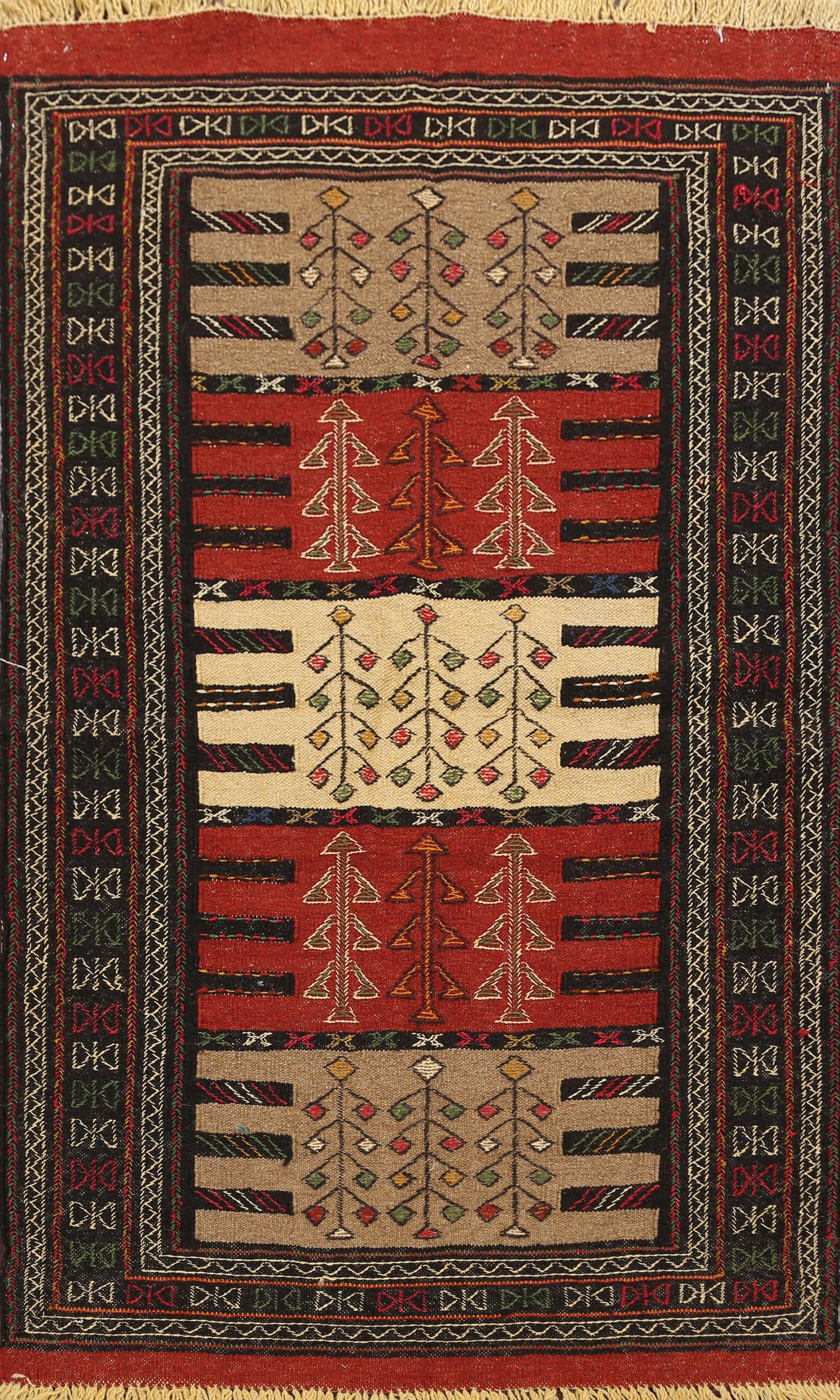 Tribal Sumak Kilim Hand-Woven Persian Area Rug 4x6