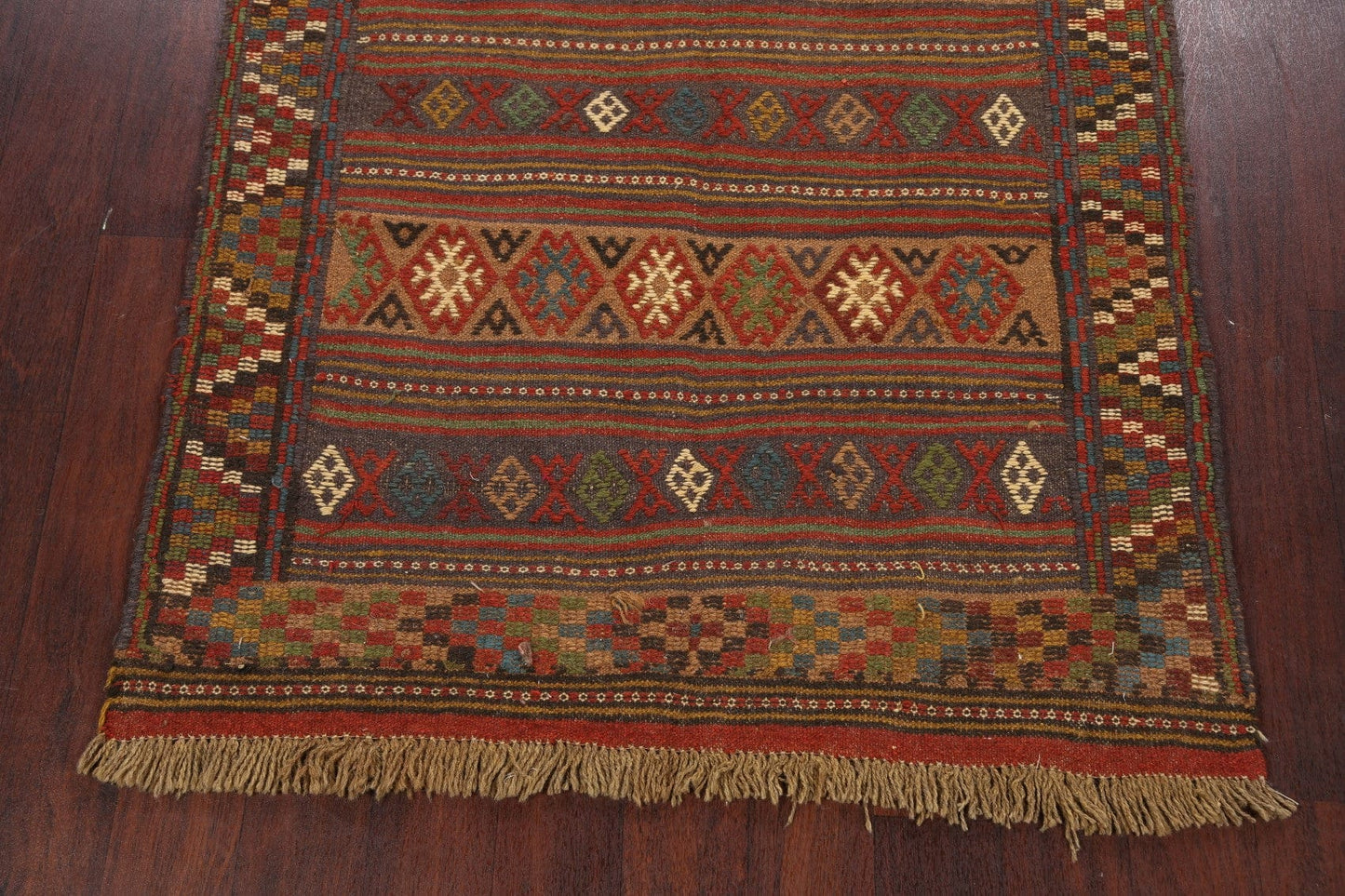 Tribal Sumak Kilim Hand-Woven Persian Area Rug 4x7