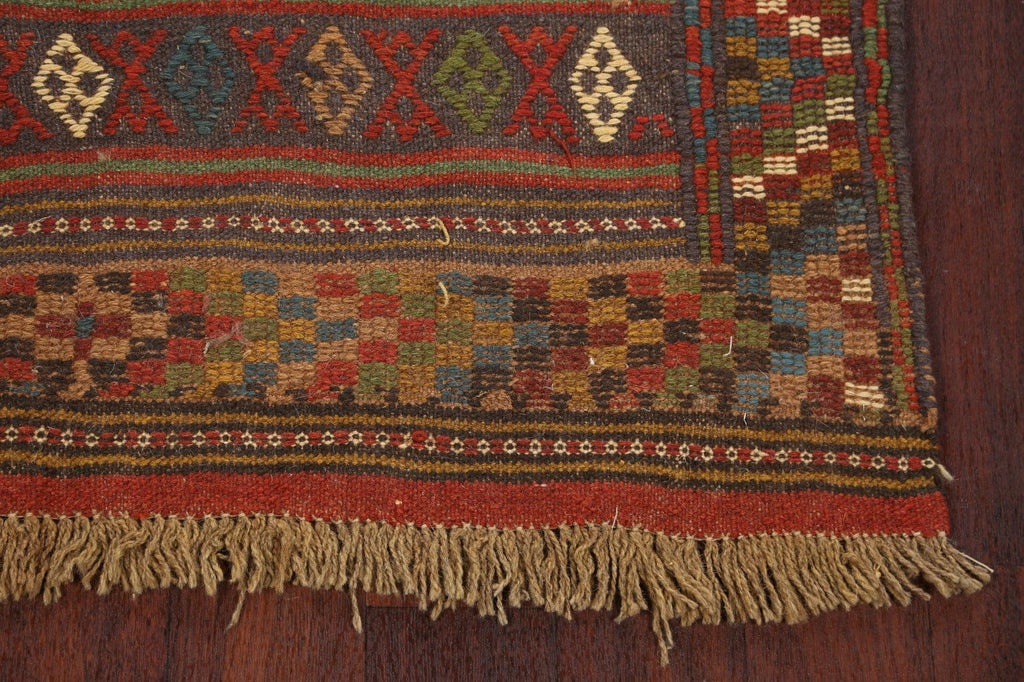 Tribal Sumak Kilim Hand-Woven Persian Area Rug 4x7