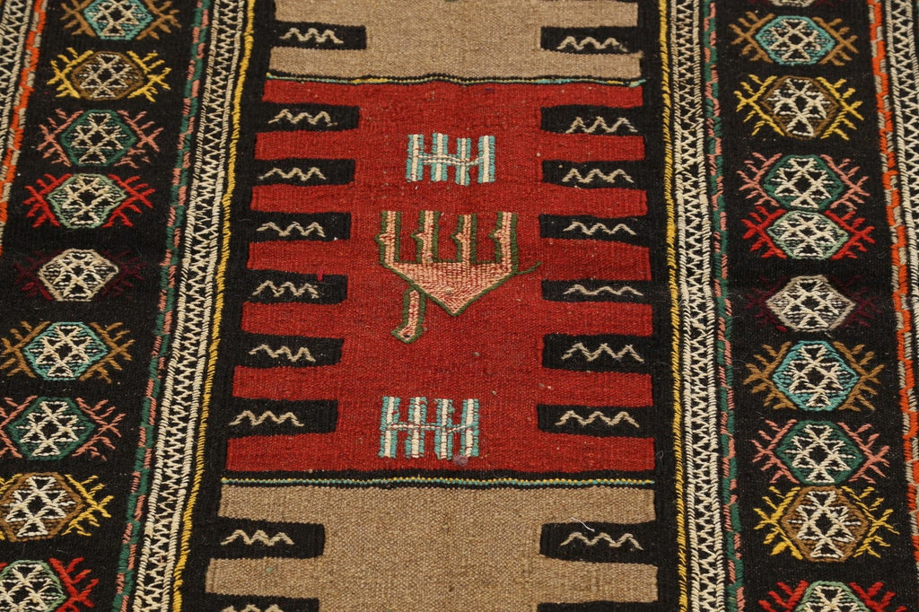 Tribal Sumak Kilim Hand-Woven Persian Area Rug 3x6