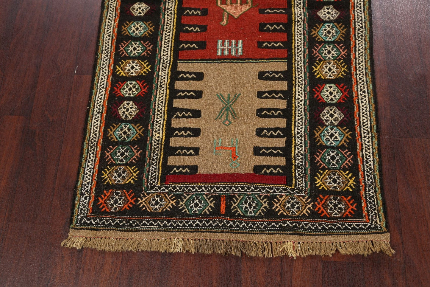 Tribal Sumak Kilim Hand-Woven Persian Area Rug 3x6