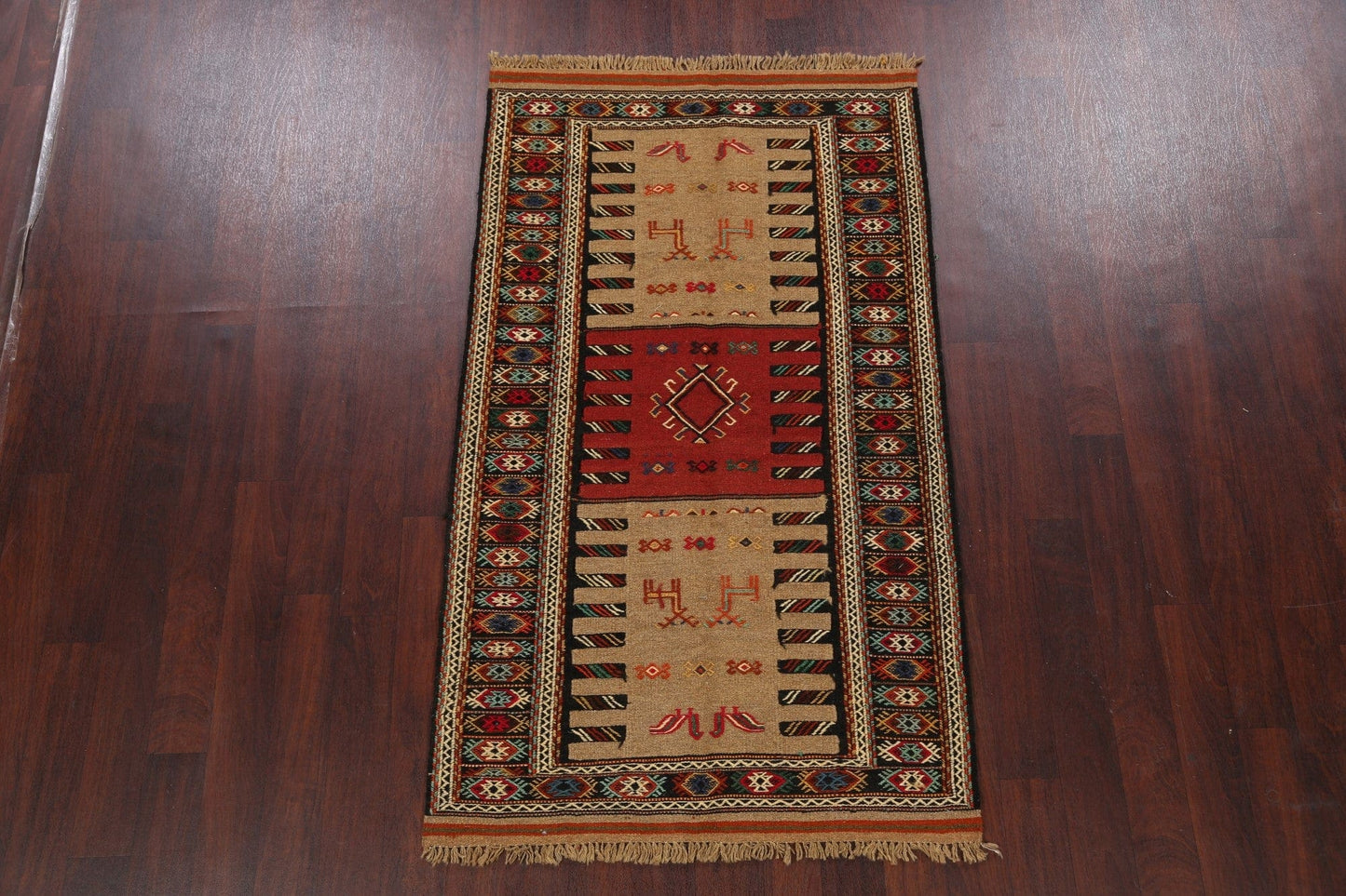 Tribal Sumak Kilim Hand-Woven Persian Area Rug 4x6