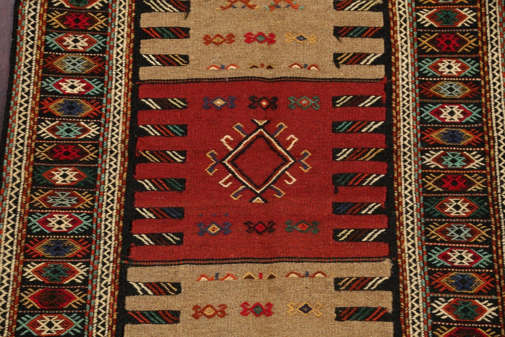 Tribal Sumak Kilim Hand-Woven Persian Area Rug 4x6