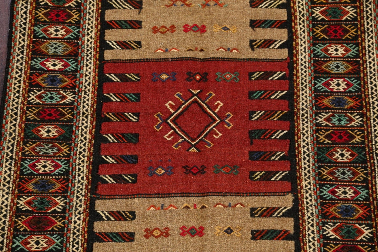 Tribal Sumak Kilim Hand-Woven Persian Area Rug 4x6