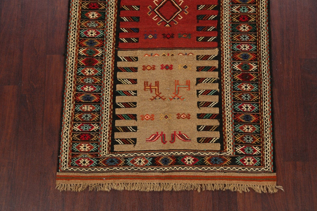 Tribal Sumak Kilim Hand-Woven Persian Area Rug 4x6