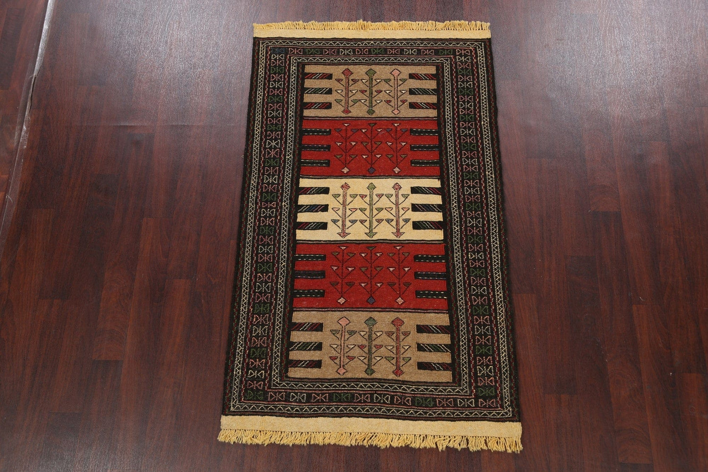 Tribal Sumak Kilim Hand-Woven Persian Area Rug 4x6