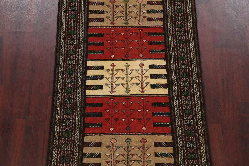 Tribal Sumak Kilim Hand-Woven Persian Area Rug 4x6