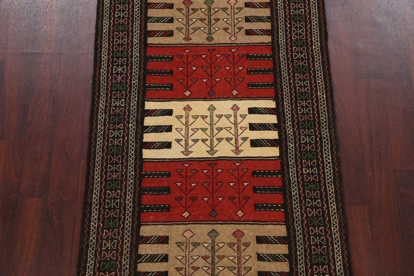 Tribal Sumak Kilim Hand-Woven Persian Area Rug 4x6