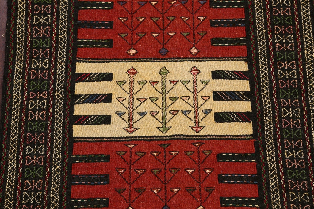 Tribal Sumak Kilim Hand-Woven Persian Area Rug 4x6