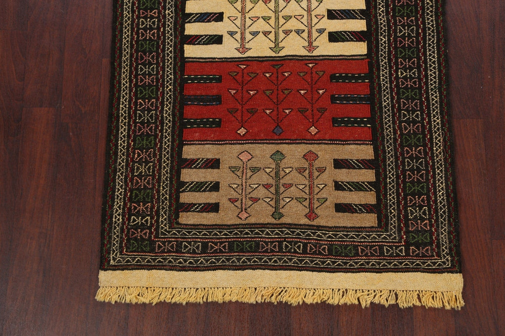 Tribal Sumak Kilim Hand-Woven Persian Area Rug 4x6