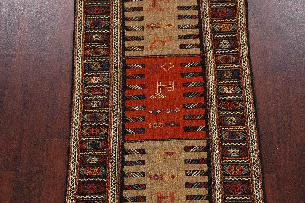 Tribal Sumak Kilim Hand-Woven Persian Area Rug 3x6