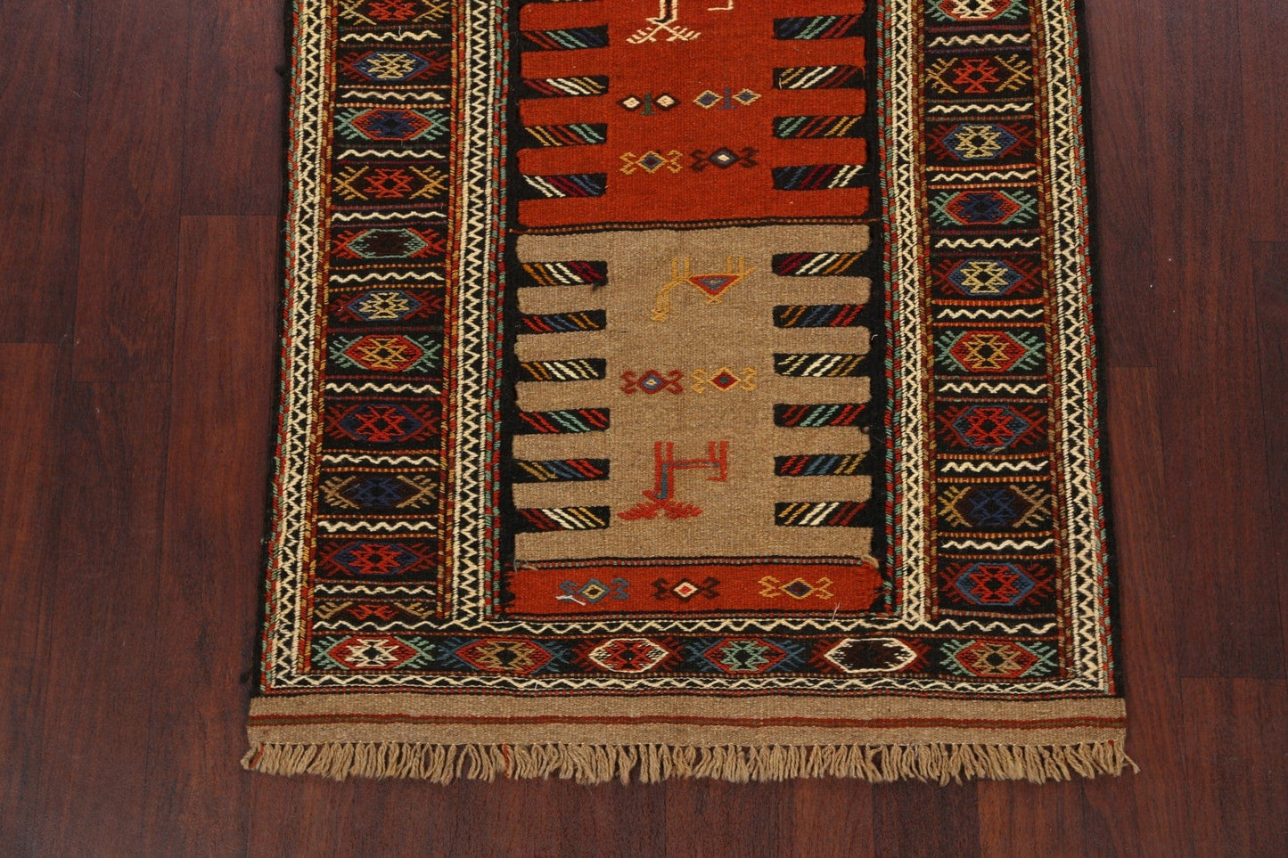 Tribal Sumak Kilim Hand-Woven Persian Area Rug 3x6