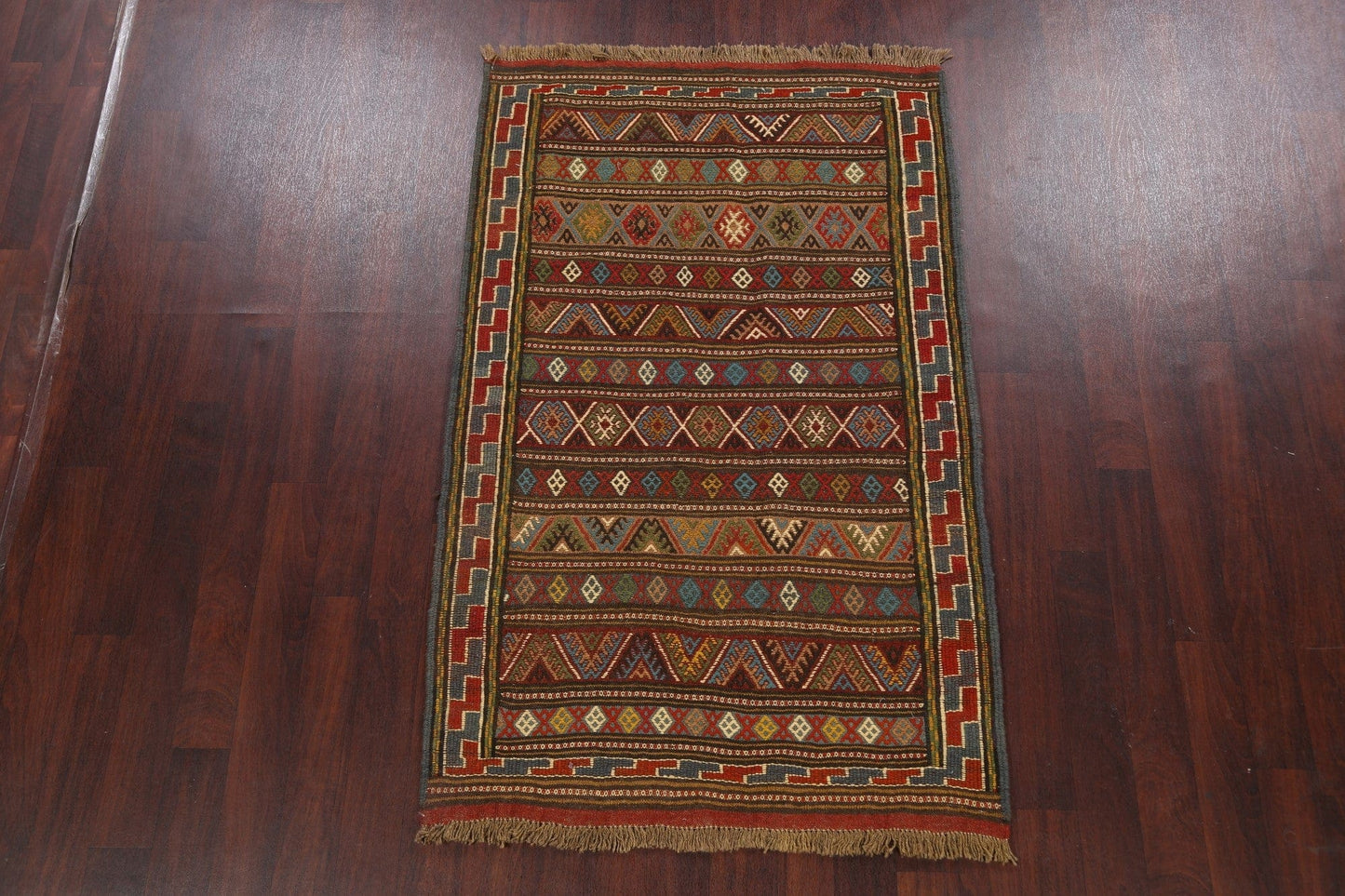 Tribal Sumak Kilim Hand-Woven Persian Area Rug 4x6