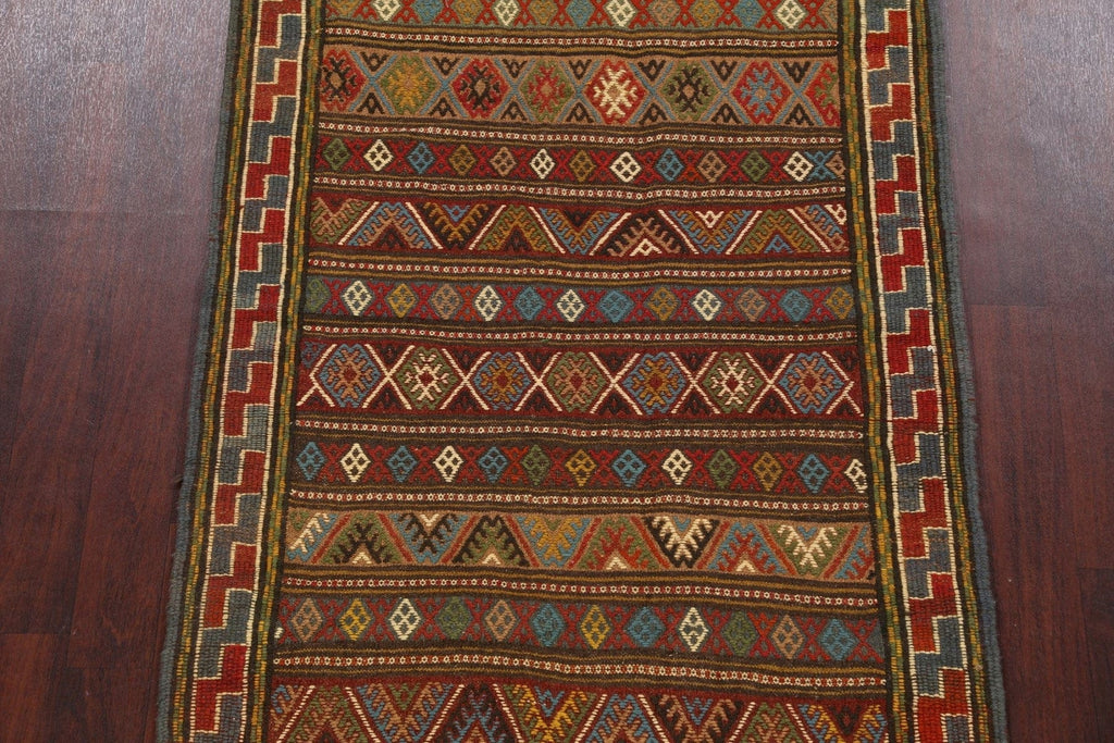 Tribal Sumak Kilim Hand-Woven Persian Area Rug 4x6