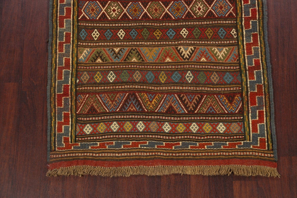 Tribal Sumak Kilim Hand-Woven Persian Area Rug 4x6