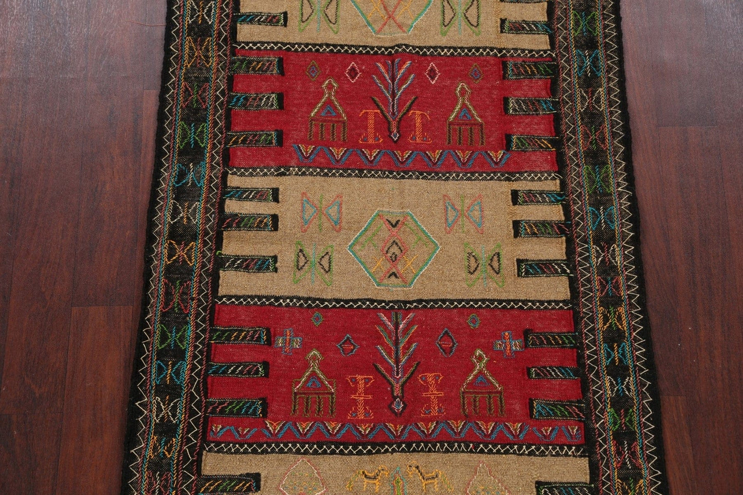 Tribal Sumak Kilim Hand-Woven Persian Area Rug 3x6