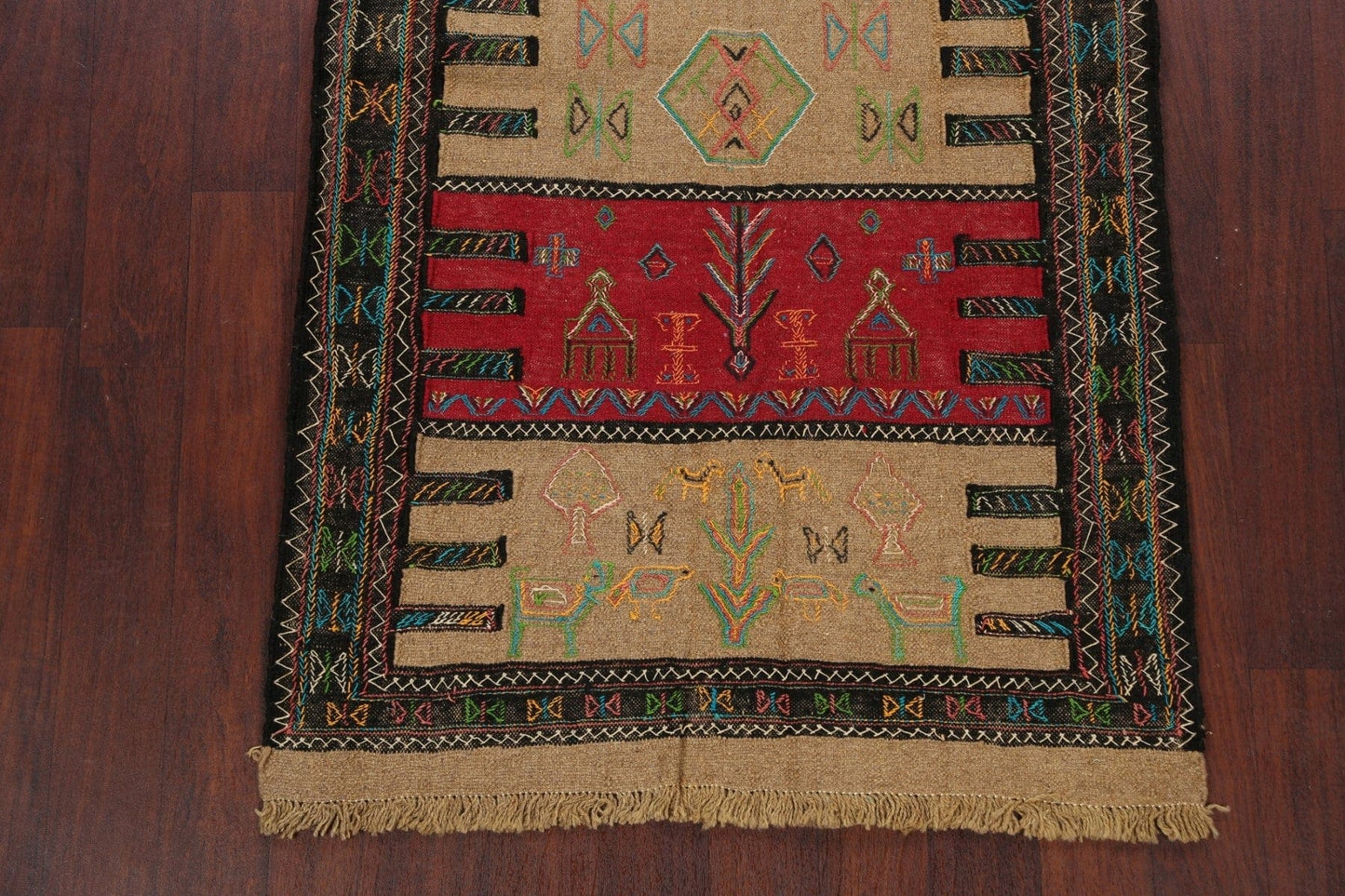 Tribal Sumak Kilim Hand-Woven Persian Area Rug 3x6