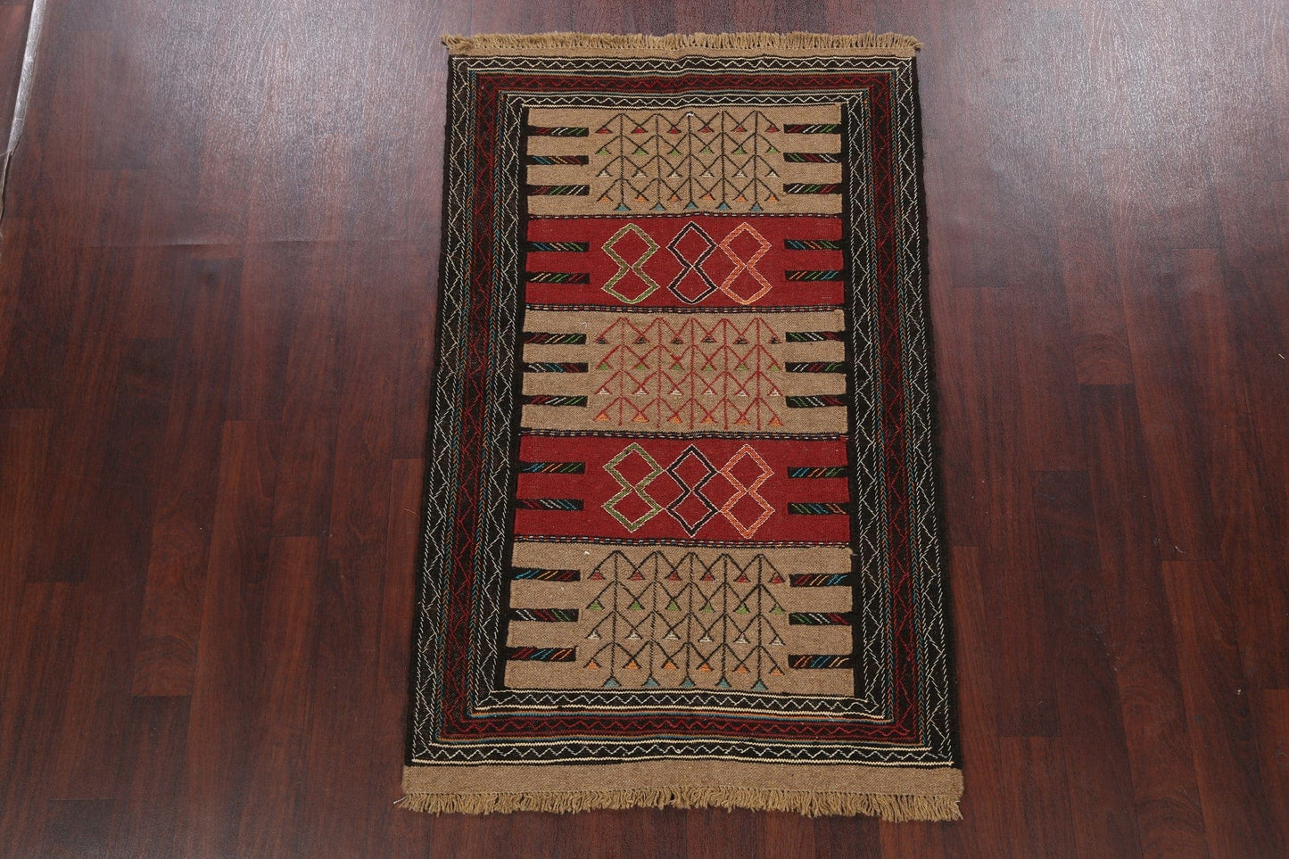 Tribal Sumak Kilim Hand-Woven Persian Area Rug 4x6