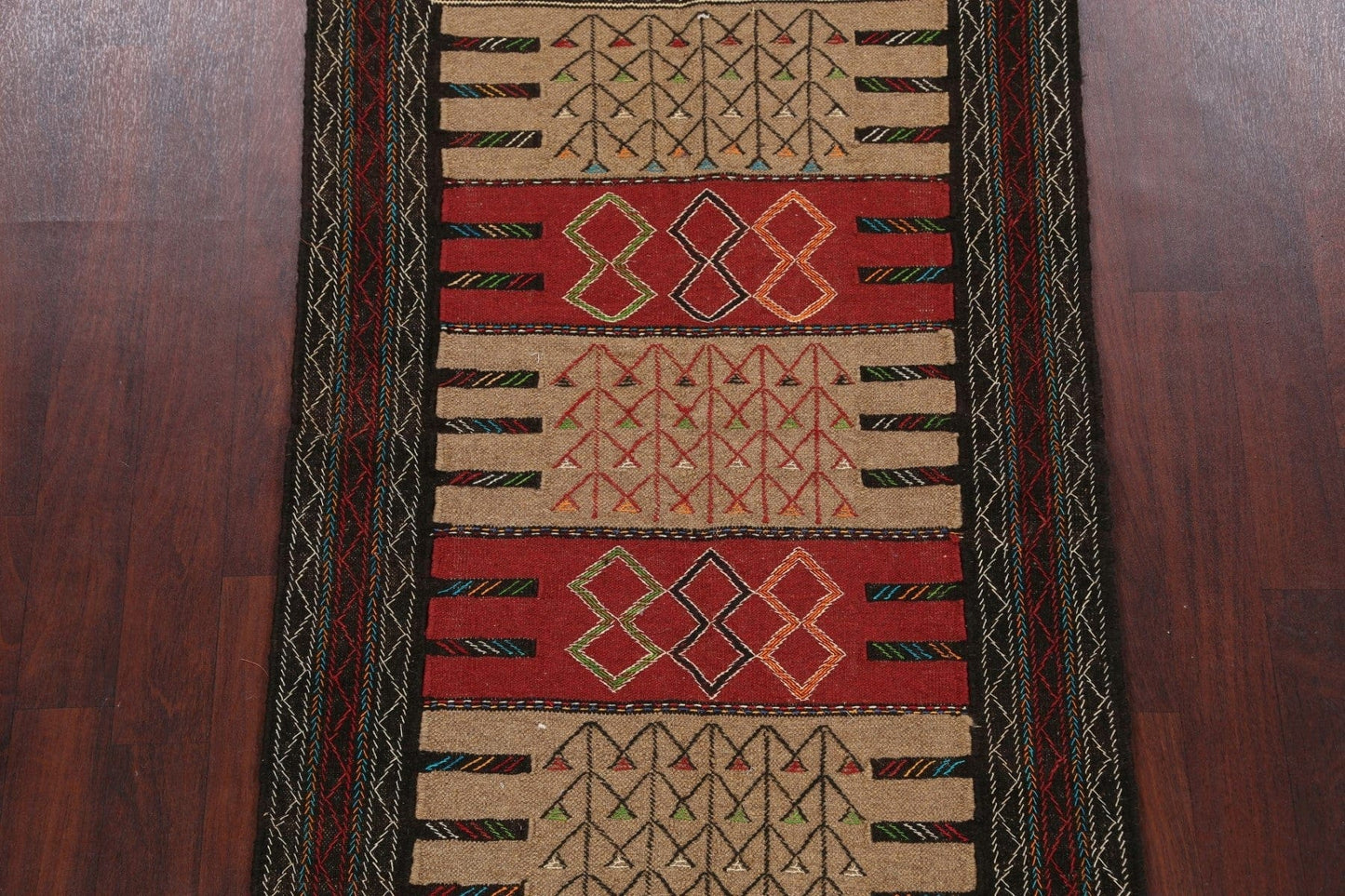 Tribal Sumak Kilim Hand-Woven Persian Area Rug 4x6