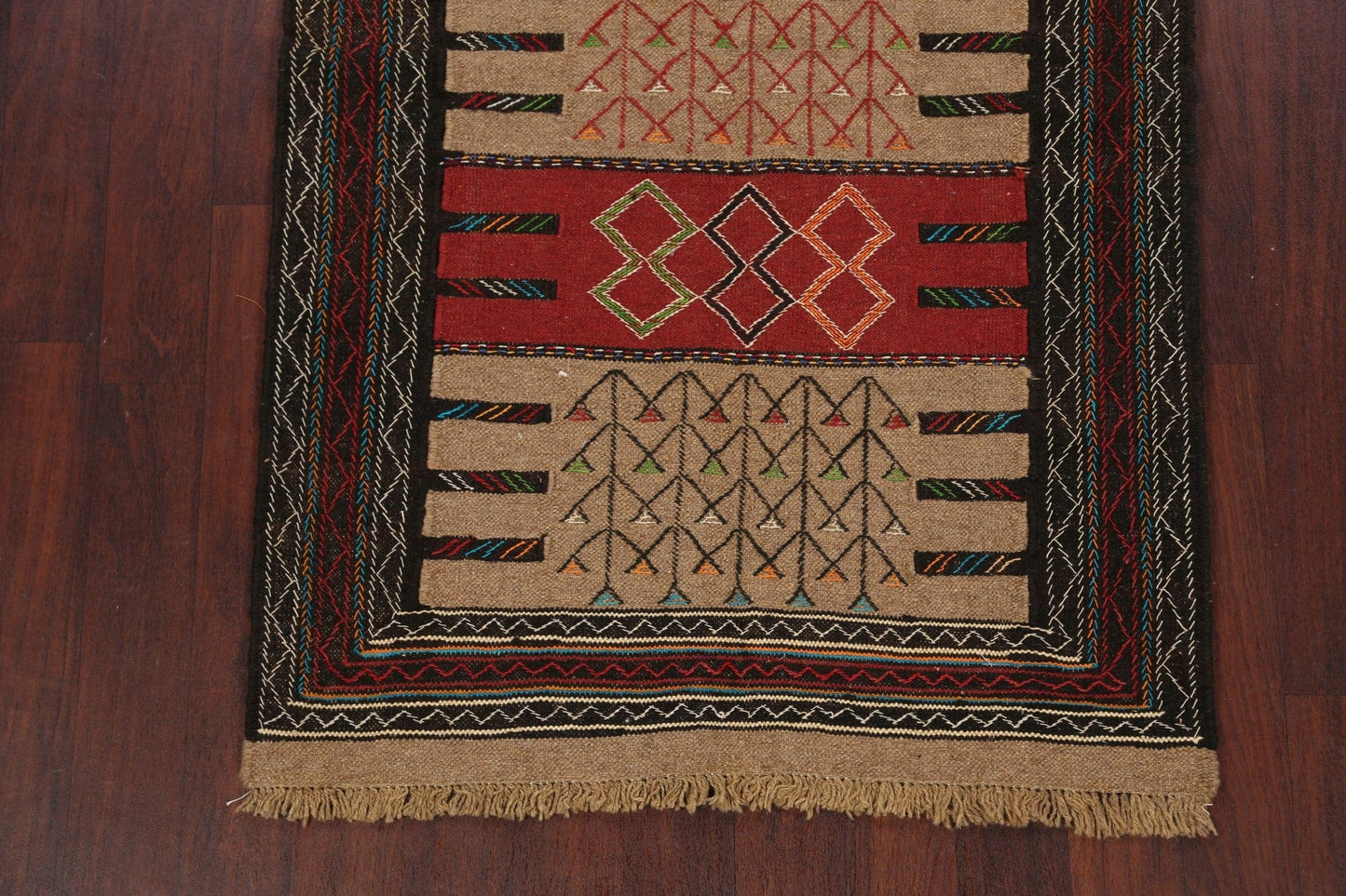 Tribal Sumak Kilim Hand-Woven Persian Area Rug 4x6