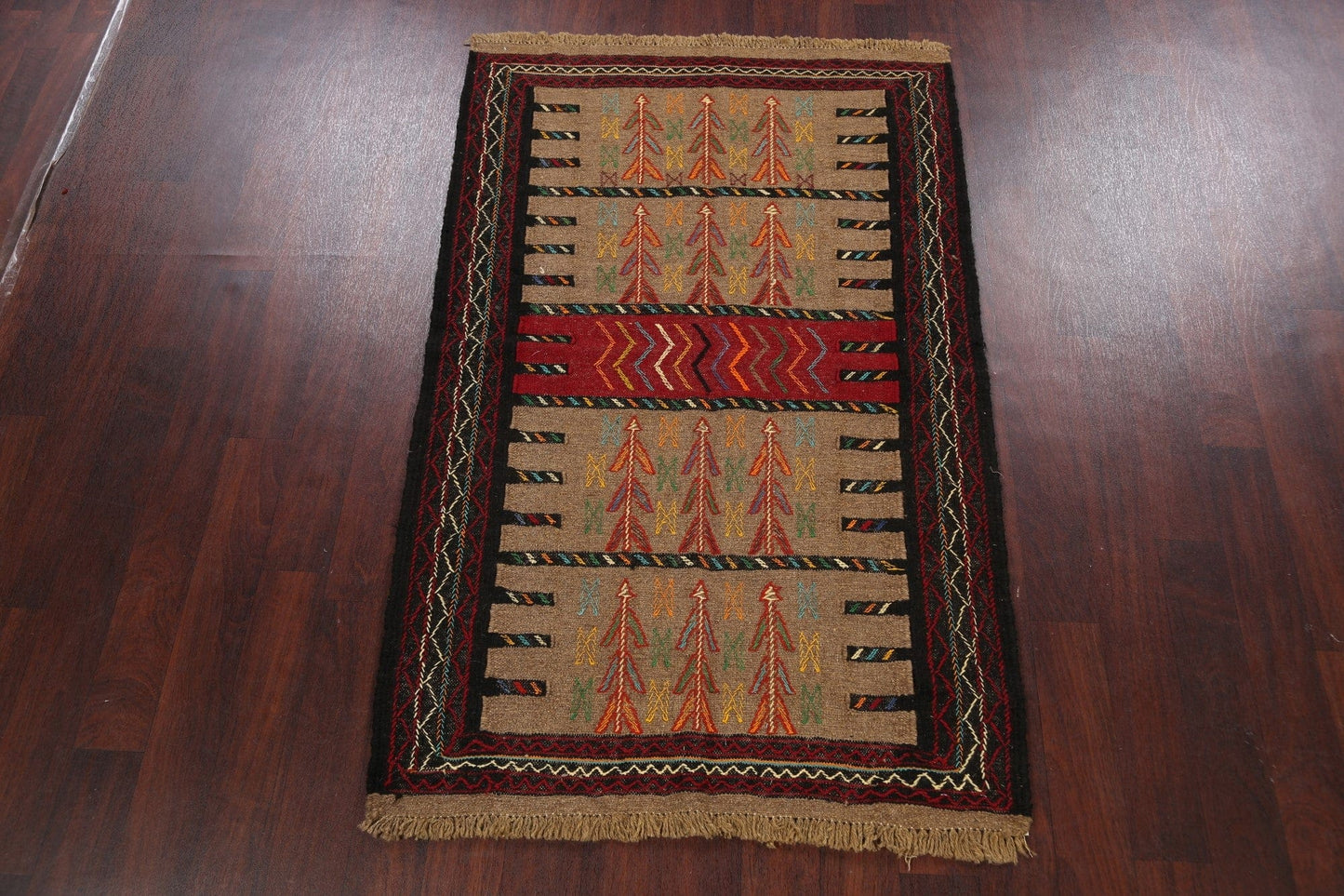 Tribal Sumak Kilim Hand-Woven Persian Area Rug 4x6