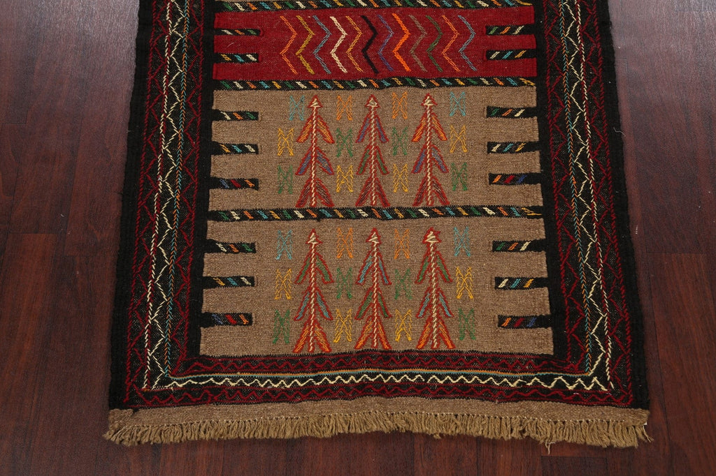 Tribal Sumak Kilim Hand-Woven Persian Area Rug 4x6