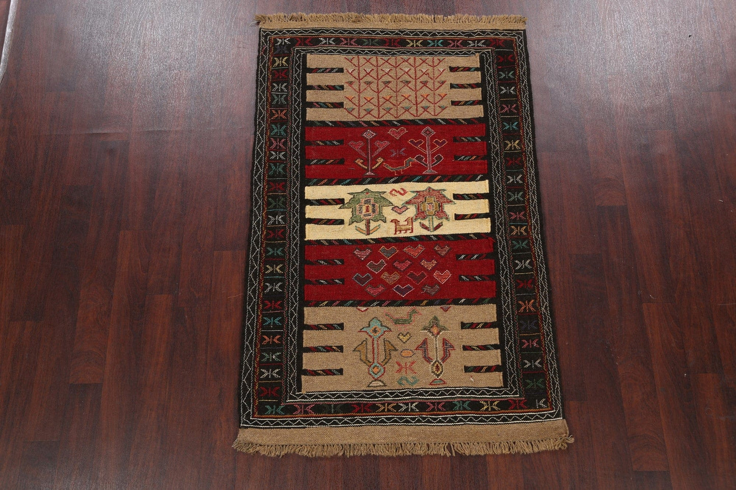 Tribal Sumak Kilim Hand-Woven Persian Area Rug 4x6