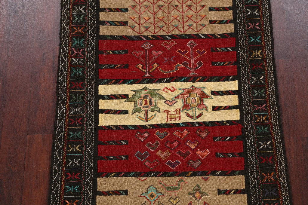 Tribal Sumak Kilim Hand-Woven Persian Area Rug 4x6