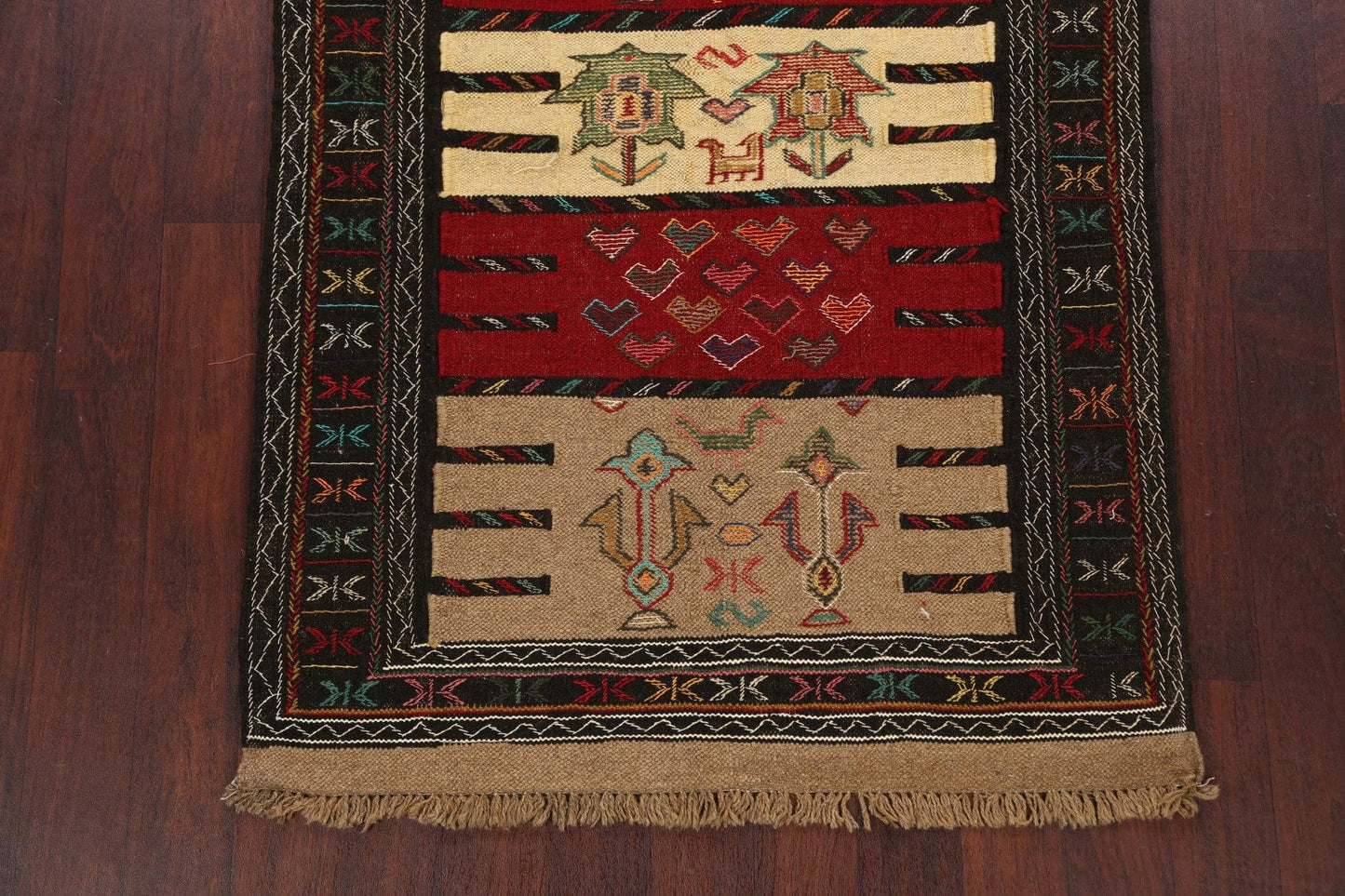 Tribal Sumak Kilim Hand-Woven Persian Area Rug 4x6