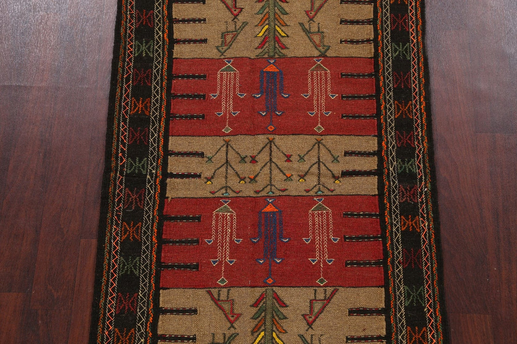 Tribal Sumak Kilim Hand-Woven Persian Area Rug 4x6