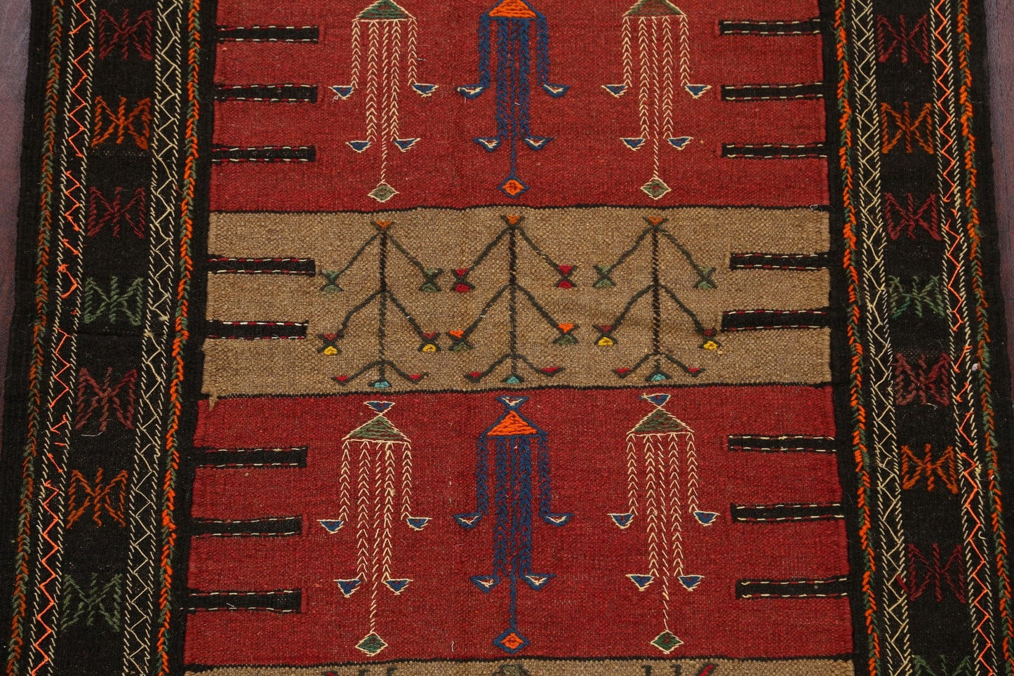 Tribal Sumak Kilim Hand-Woven Persian Area Rug 4x6