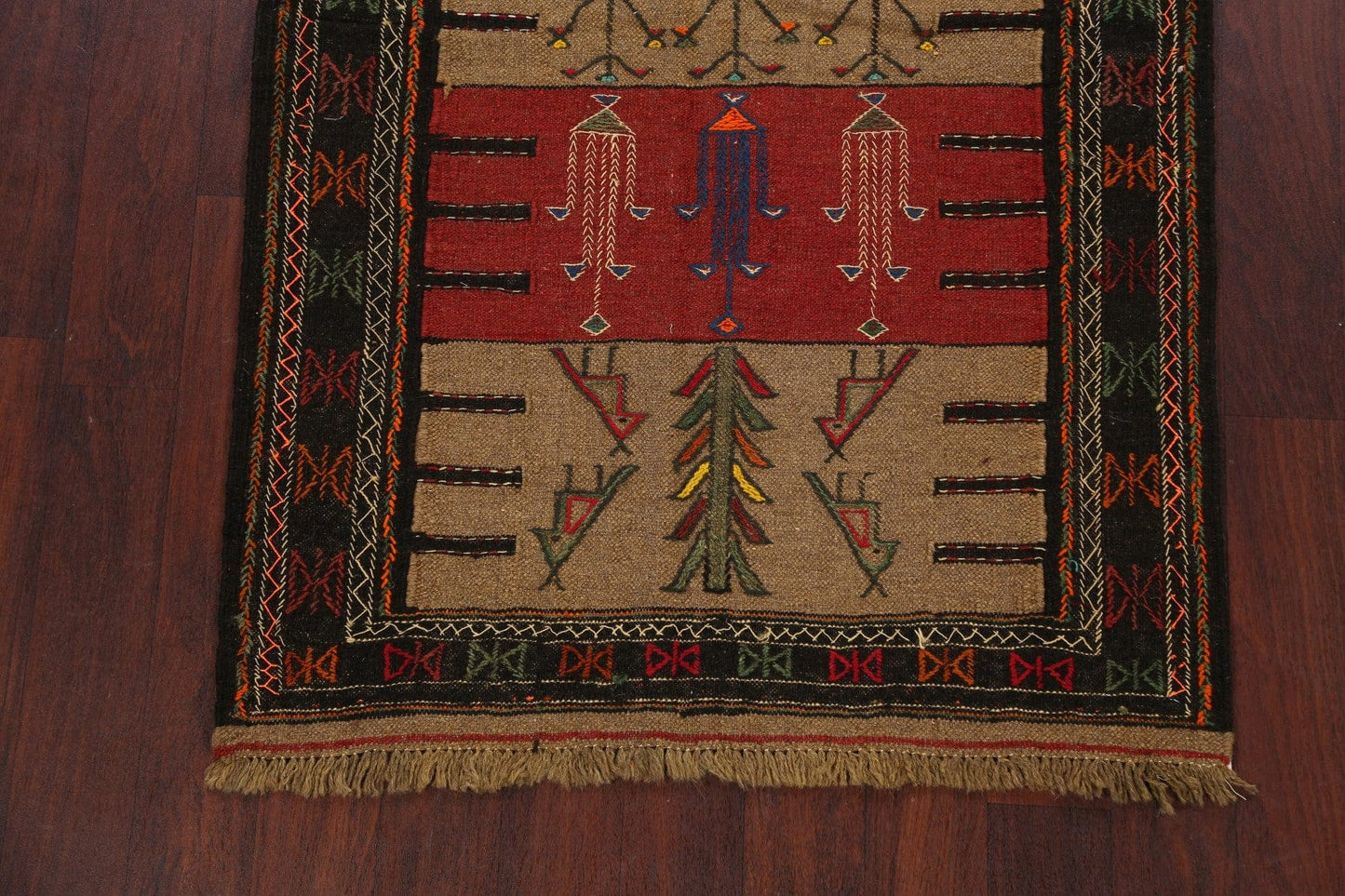 Tribal Sumak Kilim Hand-Woven Persian Area Rug 4x6