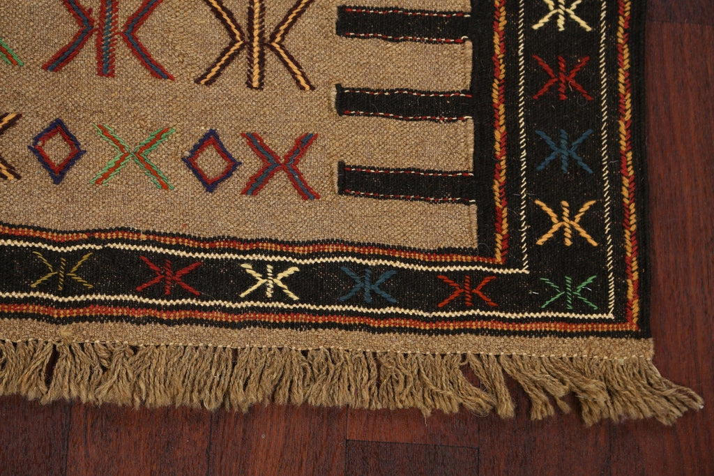 Tribal Sumak Kilim Hand-Woven Persian Area Rug 4x6