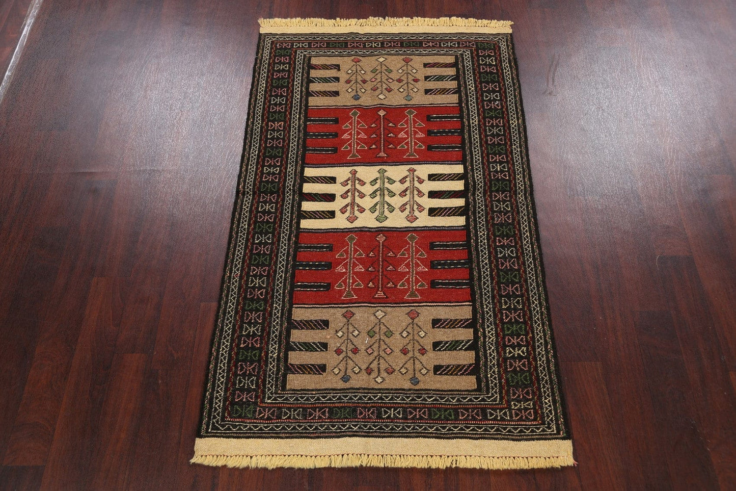 Tribal Sumak Kilim Hand-Woven Persian Area Rug 4x6