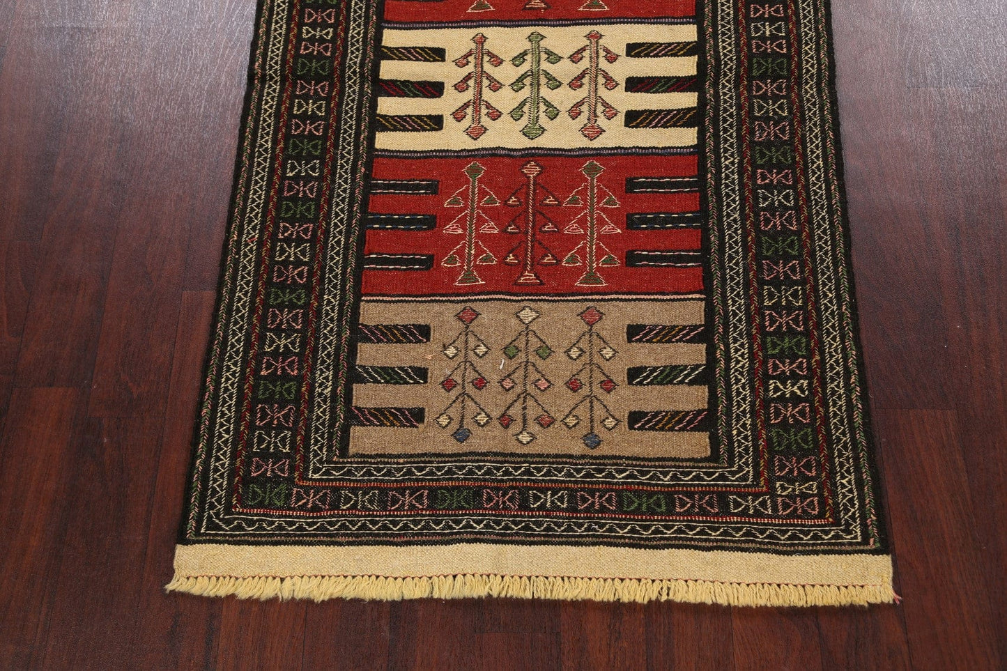 Tribal Sumak Kilim Hand-Woven Persian Area Rug 4x6