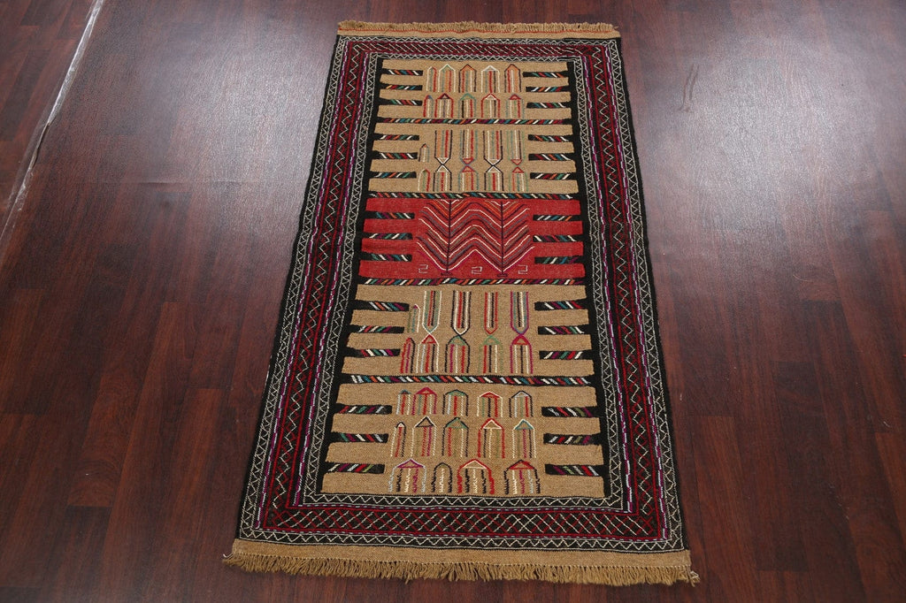 Tribal Sumak Kilim Hand-Woven Persian Area Rug 4x6