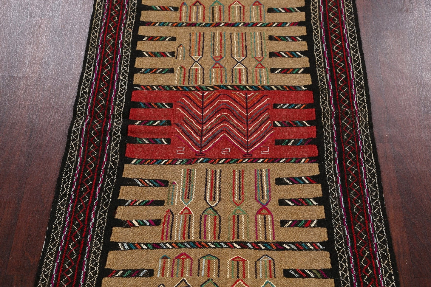 Tribal Sumak Kilim Hand-Woven Persian Area Rug 4x6