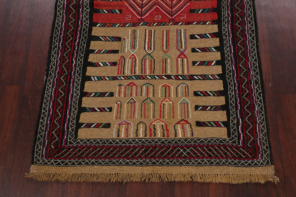 Tribal Sumak Kilim Hand-Woven Persian Area Rug 4x6